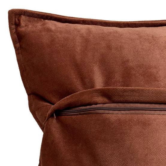 Coussin Déco Uni "Lilou" 55x55cm Marron Tonka - Image 2