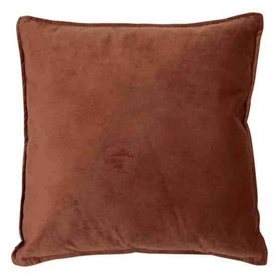 Coussin Déco Uni "Lilou" 55x55cm Marron Tonka - Image 1