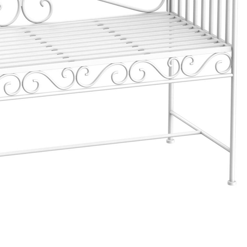 Banc de jardin 2 places métal extérieur balcon robuste anti-rouille 111x50x98cm blanc - ComfortXL Outdoor Living - Image 8