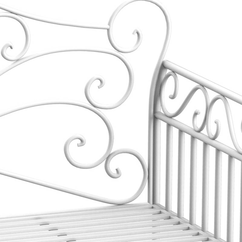 Banc de jardin 2 places métal extérieur balcon robuste anti-rouille 111x50x98cm blanc - ComfortXL Outdoor Living - Image 7