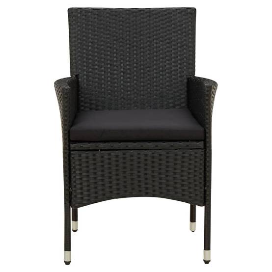 Chaises de jardin résine tressée noir 61 x 60 x 88 cm - PANGIVO - Image 3
