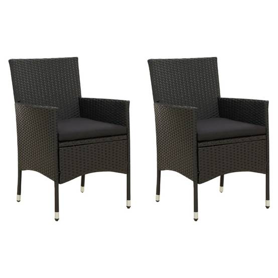 Chaises de jardin résine tressée noir 61 x 60 x 88 cm - PANGIVO - Image 1