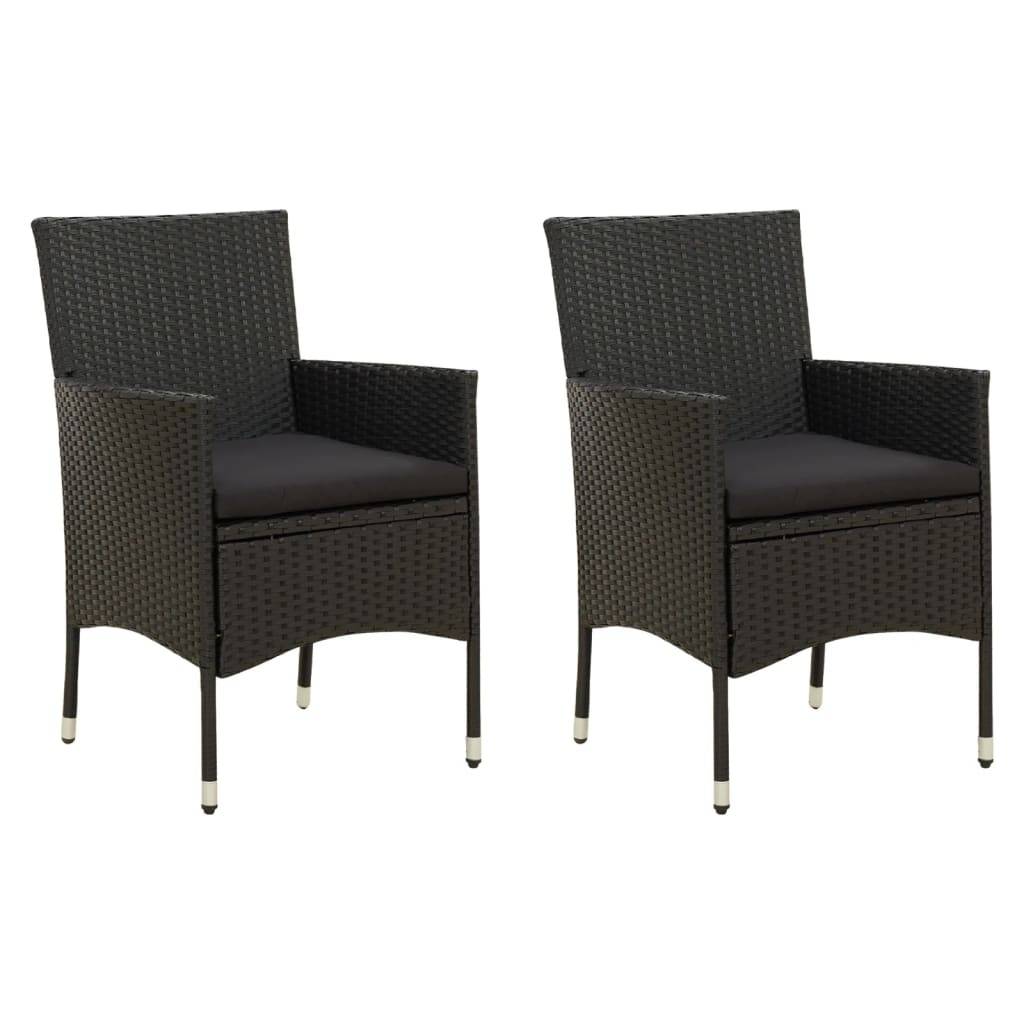 Chaises de jardin résine tressée noir 61 x 60 x 88 cm - PANGIVO