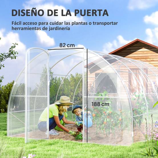 ComfortXL - Serre Tunnel de Culture 12m² Acier avec 2 Portes Battantes et Toit Arqué 4x3x2 m - ComfortXL Outdoor Living - Image 7