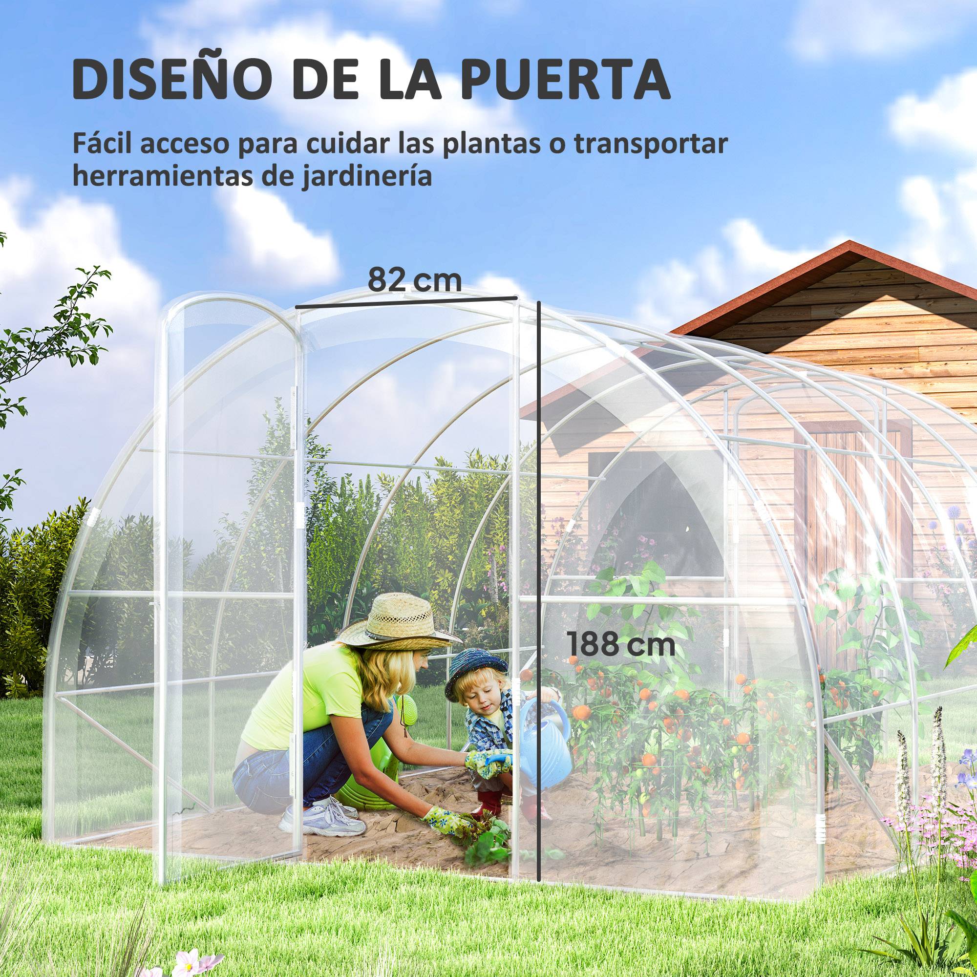 ComfortXL - Serre Tunnel de Culture 12m² Acier avec 2 Portes Battantes et Toit Arqué 4x3x2 m - ComfortXL Outdoor Living - Image 7