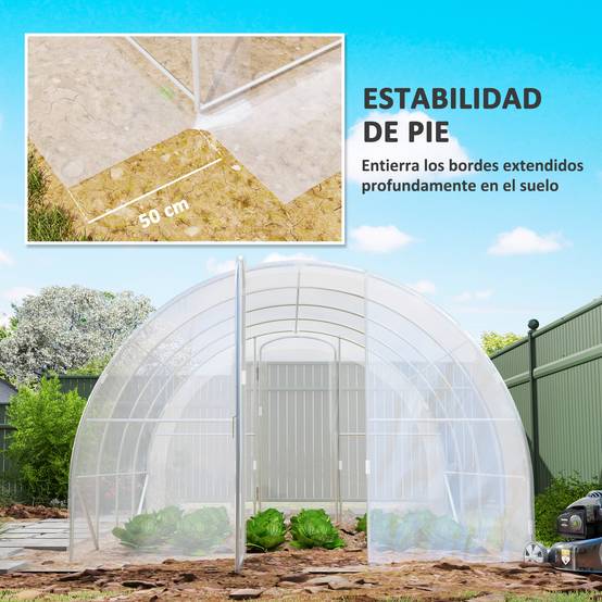 ComfortXL - Serre Tunnel de Culture 12m² Acier avec 2 Portes Battantes et Toit Arqué 4x3x2 m - ComfortXL Outdoor Living - Image 8