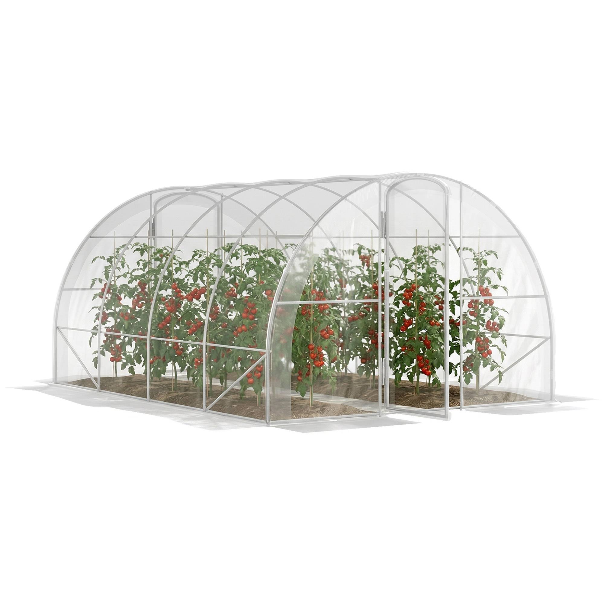 ComfortXL - Serre Tunnel de Culture 12m² Acier avec 2 Portes Battantes et Toit Arqué 4x3x2 m - ComfortXL Outdoor Living - Image 1