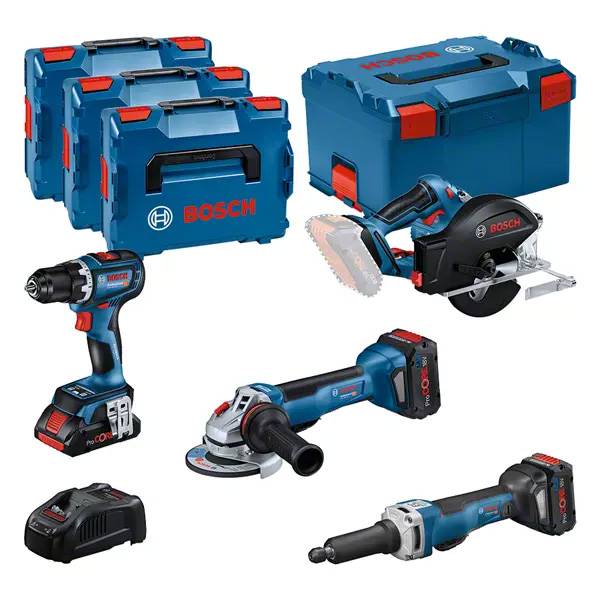 Bosch - KIT 4 Outils GSR/GWS/GKM/GGS - BOSCH - avec 1 x ProCore 18V 4.0Ah + 2 x ProCore 18V 5.5Ah - chargeur - L-BOXX - 0615990N3A - Image 1