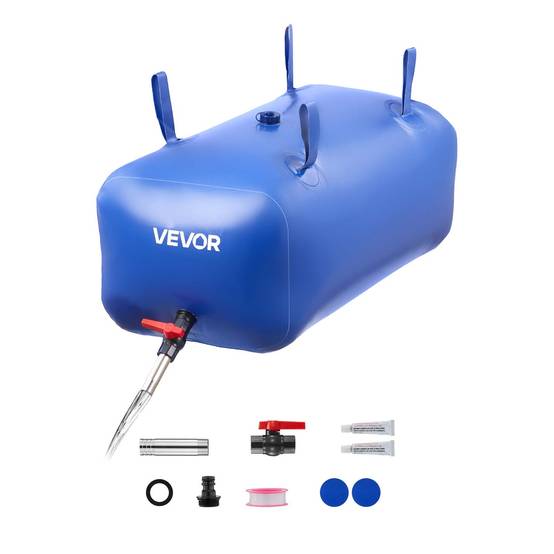 VEVOR Réservoir d'Eau Souple Vessie de Stockage Eau Pliable en PVC 113 L Bleu - Image 1