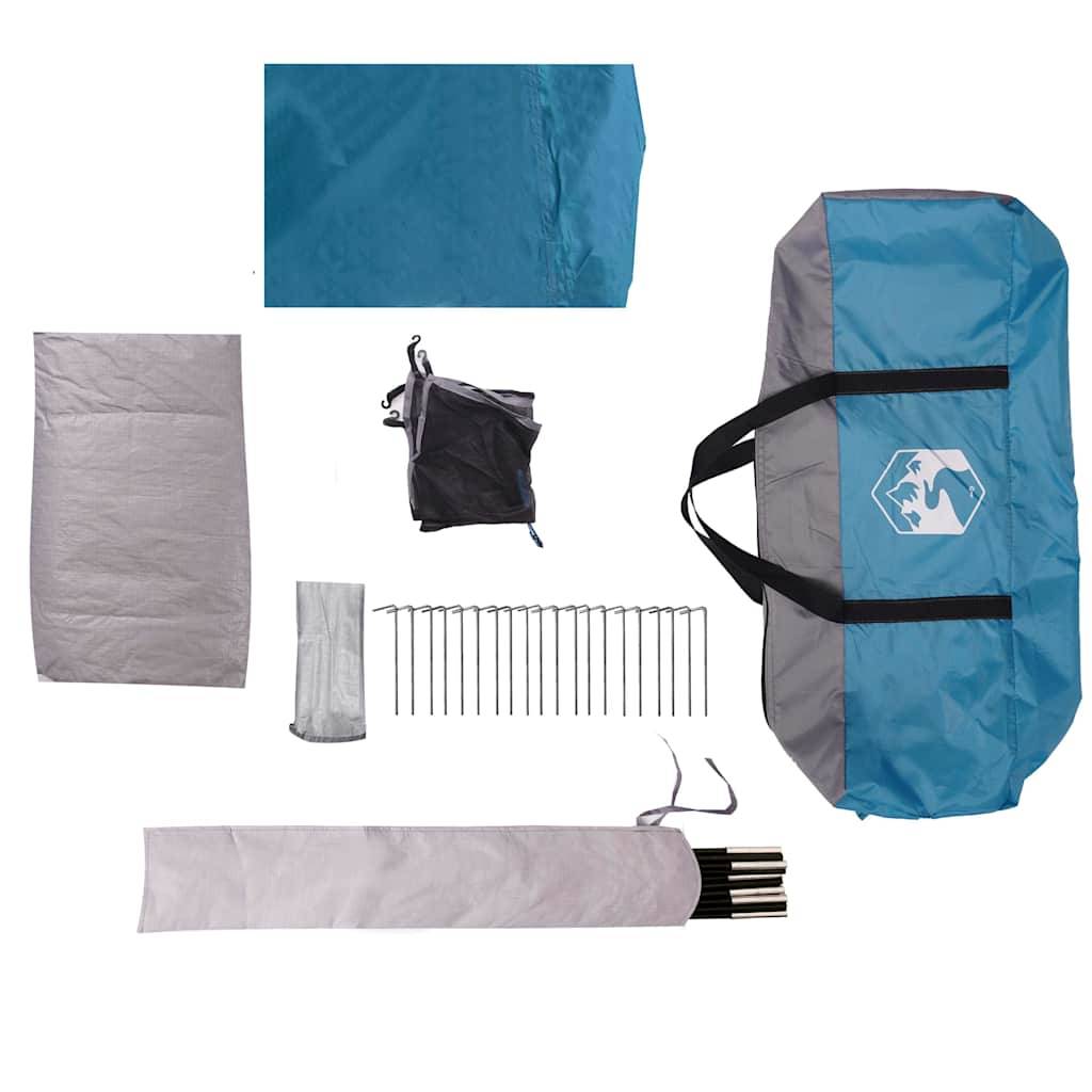 Tente Cabine 4 Places Polyester Anti-Pluie Abri Familial pour le Weekend Bleu – ComfortXL Outdoor Living - Imagen 5
