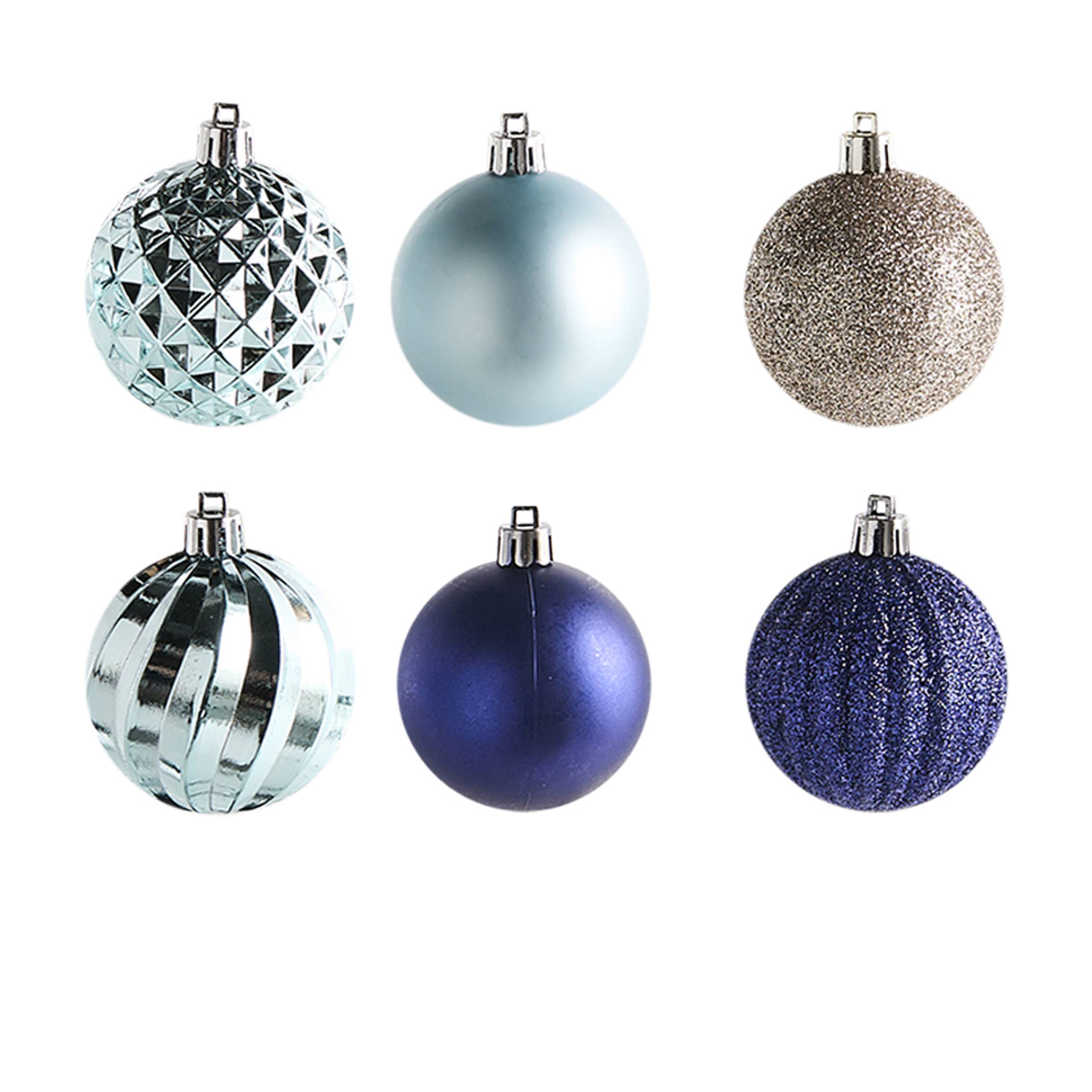 Beliani - Boules de Noël Matière synthétique Bleu PIELINEN - 6x6x7- Beliani - Image 4