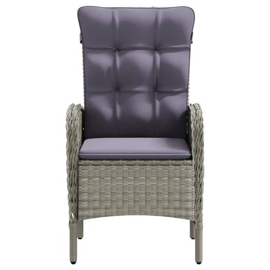 Salon de Jardin 2 Personnes Résine Tressée Grise, 2 Chaises Ergonomiques et Table de Repas Carrée 80cm – ComfortXL Outdoor Living - Image 4