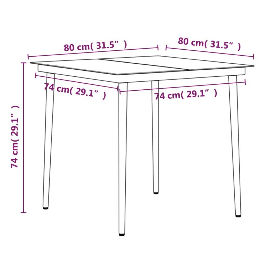 Salon de Jardin 2 Personnes Résine Tressée Grise, 2 Chaises Ergonomiques et Table de Repas Carrée 80cm – ComfortXL Outdoor Living - Image 8