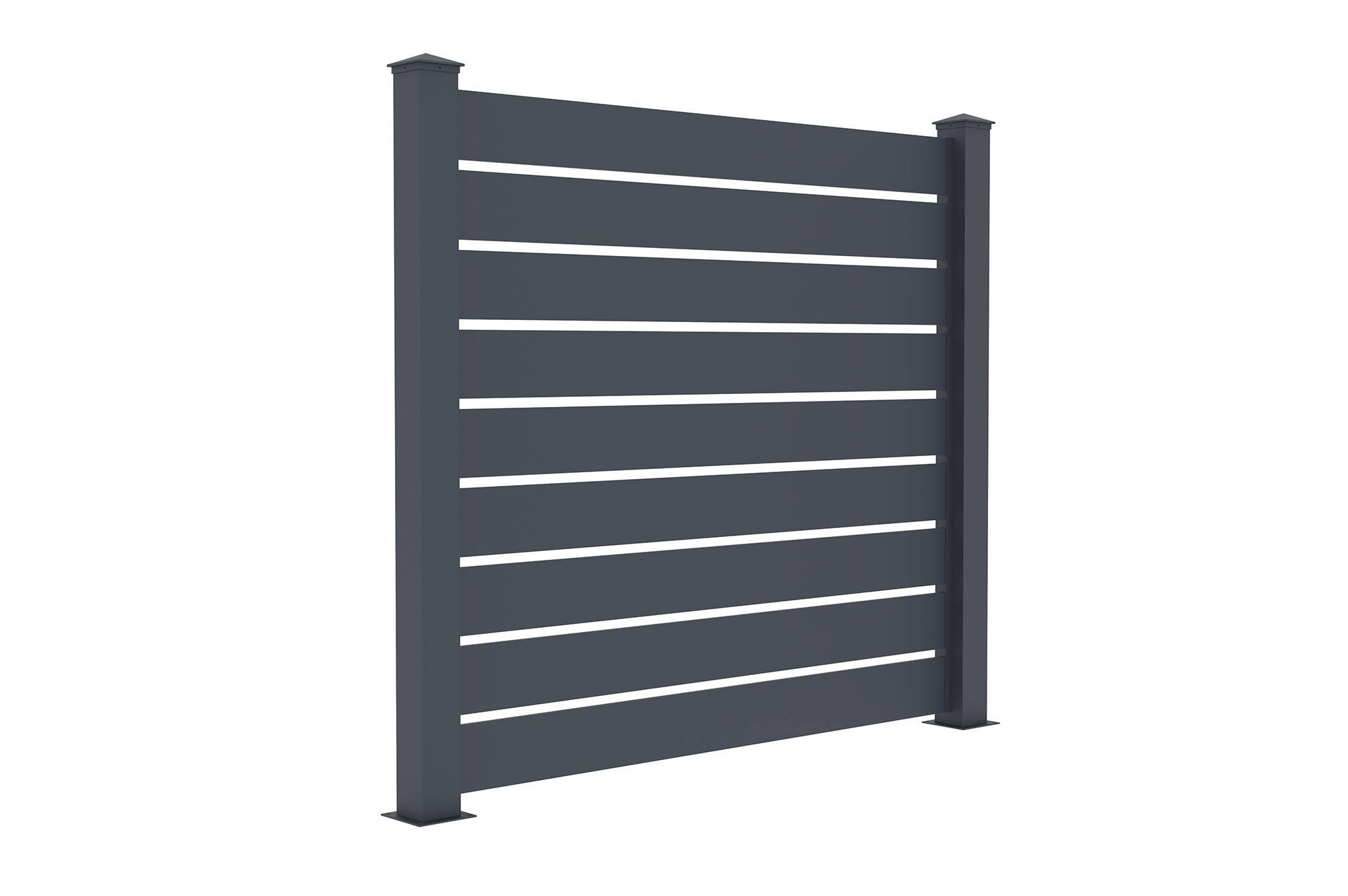 Casanoov Lot de 2 clôtures aluminium VOGEL 1,9m H.170  cm Gris Anthracite - Image 6