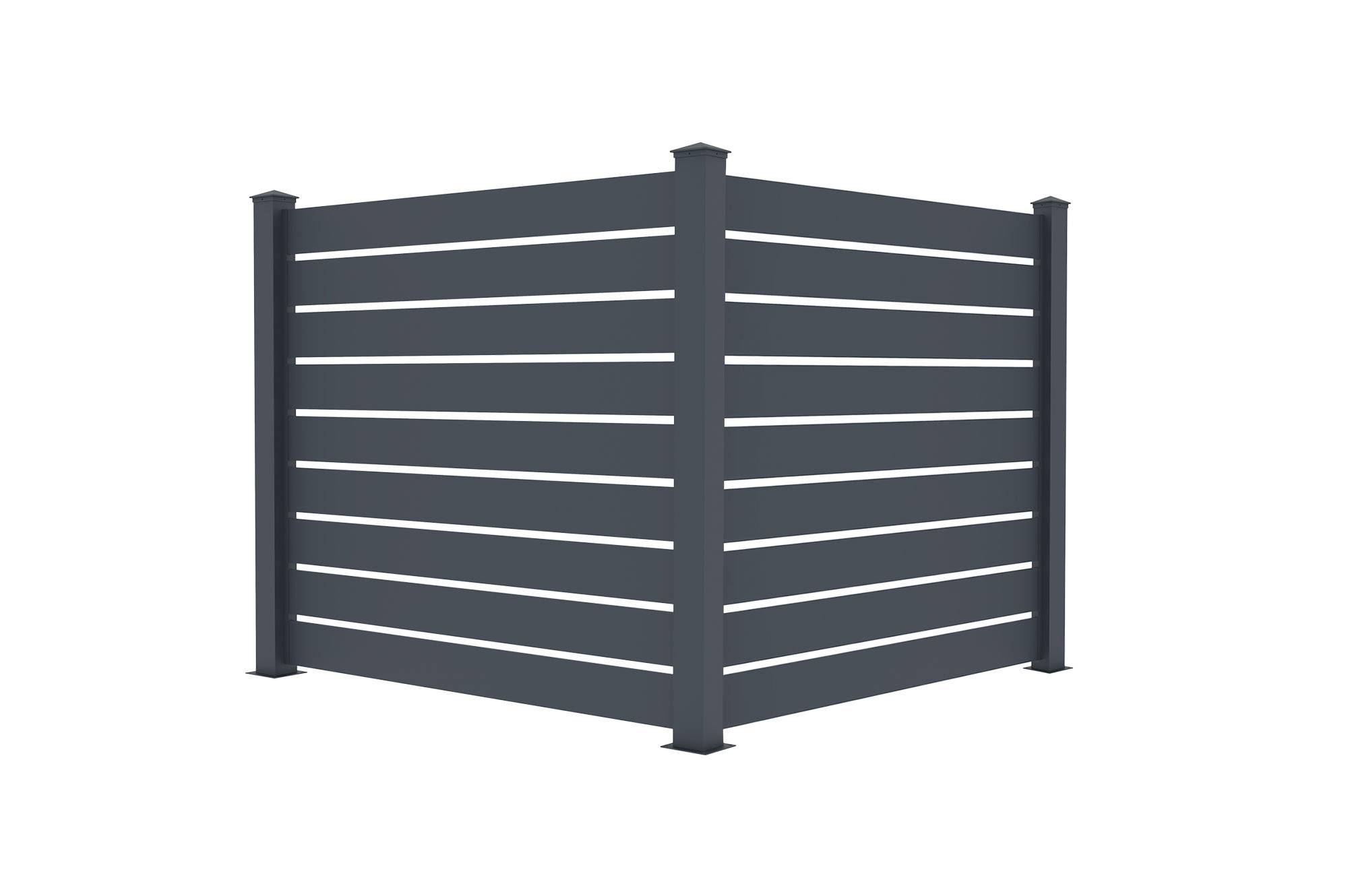 Casanoov Lot de 2 clôtures aluminium VOGEL 1,9m H.170  cm Gris Anthracite - Image 7
