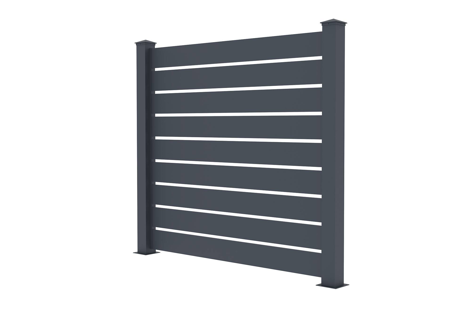 Casanoov Lot de 2 clôtures aluminium VOGEL 1,9m H.170  cm Gris Anthracite - Image 5