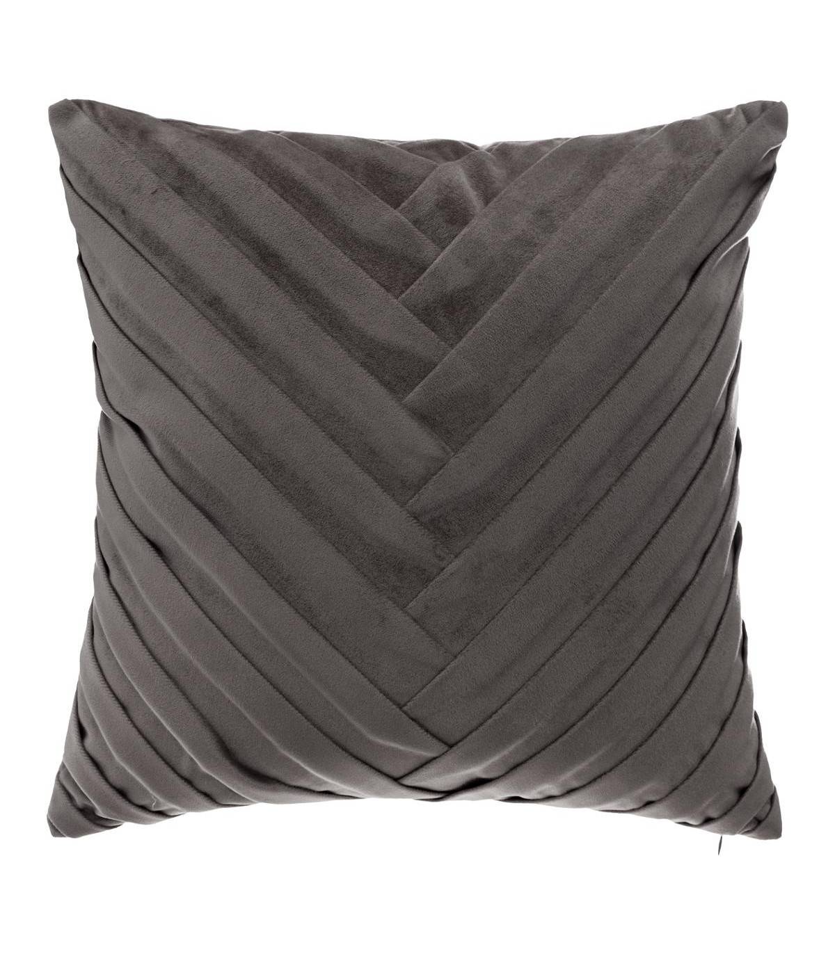 Atmosphera - Coussin déhoussable Velours tressé Gris foncé 40 x 40 cm - Imagen 1