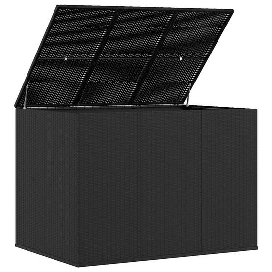 Coffre de Jardin XXL en Résine Tressée avec Levage à Gaz et Sac Intérieur Noir 145x100x103 cm – ComfortXL Outdoor Living - Image 3
