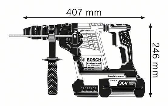 Bosch - Perforateur burineur GBH 36 VF-LI PLUS - BOSCH - 2 batteries 36V 6.0 Ah, chargeur, en coffret - 0691190700B - Image 2