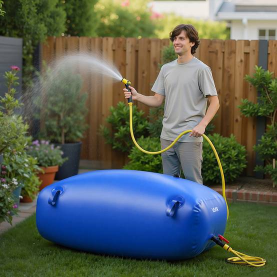 VEVOR Réservoir d'Eau Souple Vessie de Stockage Eau Pliable 330 L PVC 1000D Bleu - Image 8