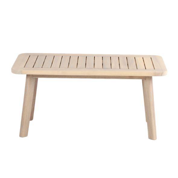Beau Rivage - Salon de jardin MATA 4 places en bois d'acacia blanchi FSC coussins gris chiné Beau Rivage - Imagen 7