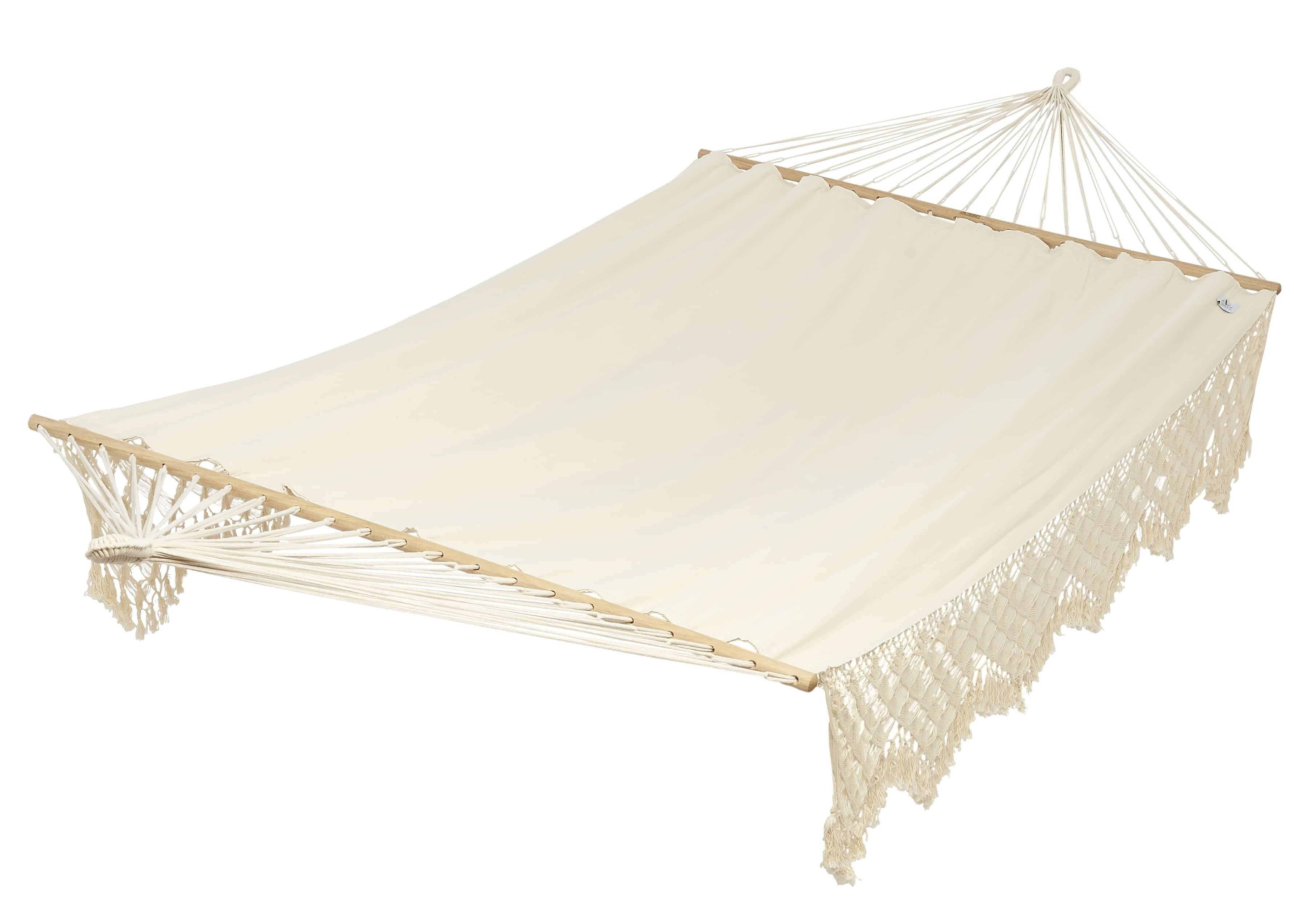 Jobek - Hamac SELEKT 375x170 cm en Pur Coton Écru à Franges certifié FSC 100% JOBEK - Imagen 1