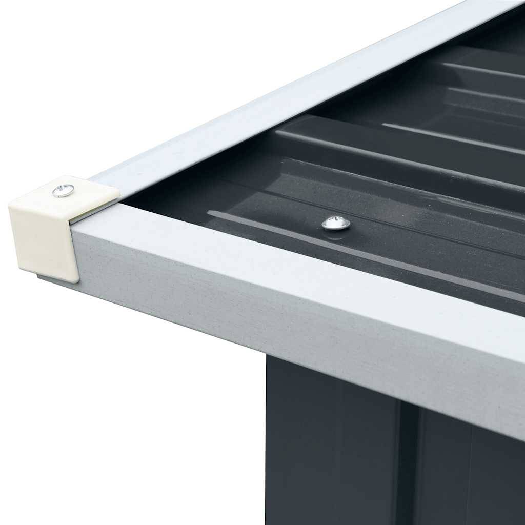Abri à bûches Acier Galvanisé Design Moderne 172x91x154 cm Anthracite - ComfortXL Outdoor Living - Image 5