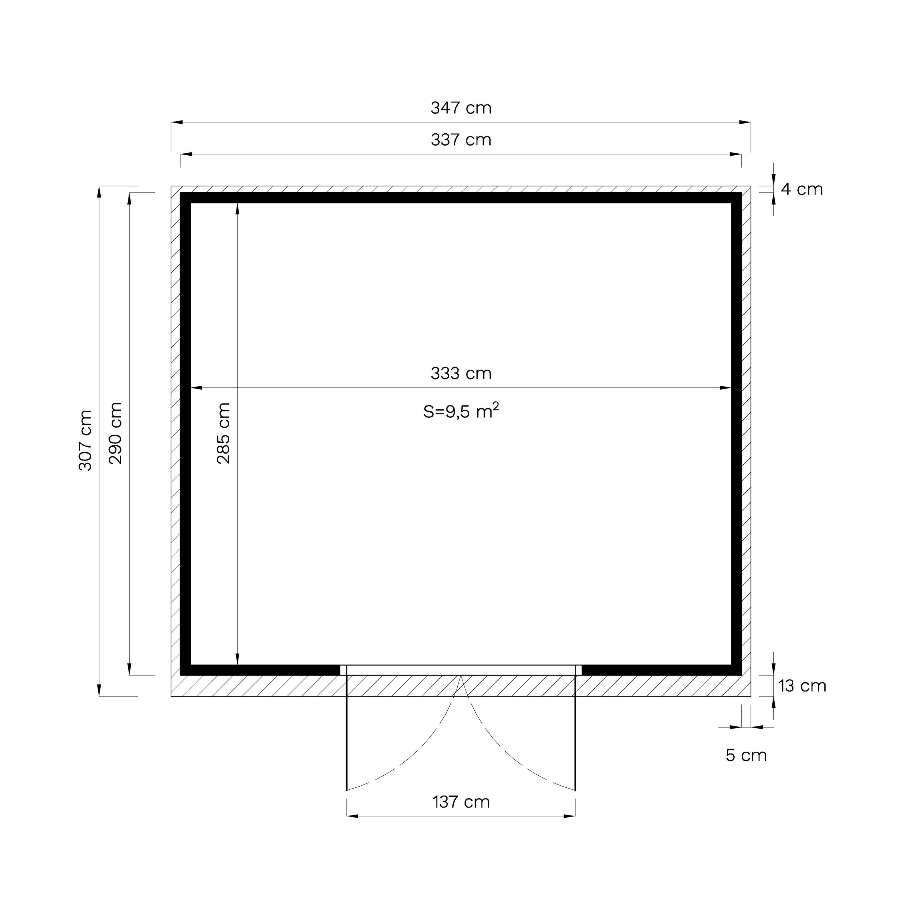 Abri de jardin bois Bertilo 19mm Baltrum 2 avec plancher 9,74m² NAT - Image 4