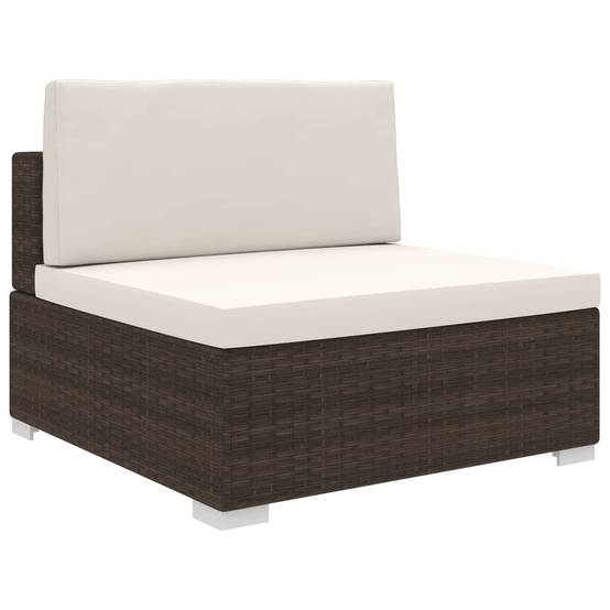 Siège central résine tressée marron 70 x 70 x 53 cm - PANGIVO - Image 1