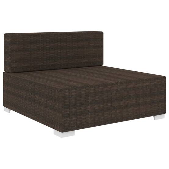 Siège central résine tressée marron 70 x 70 x 53 cm - PANGIVO - Image 2