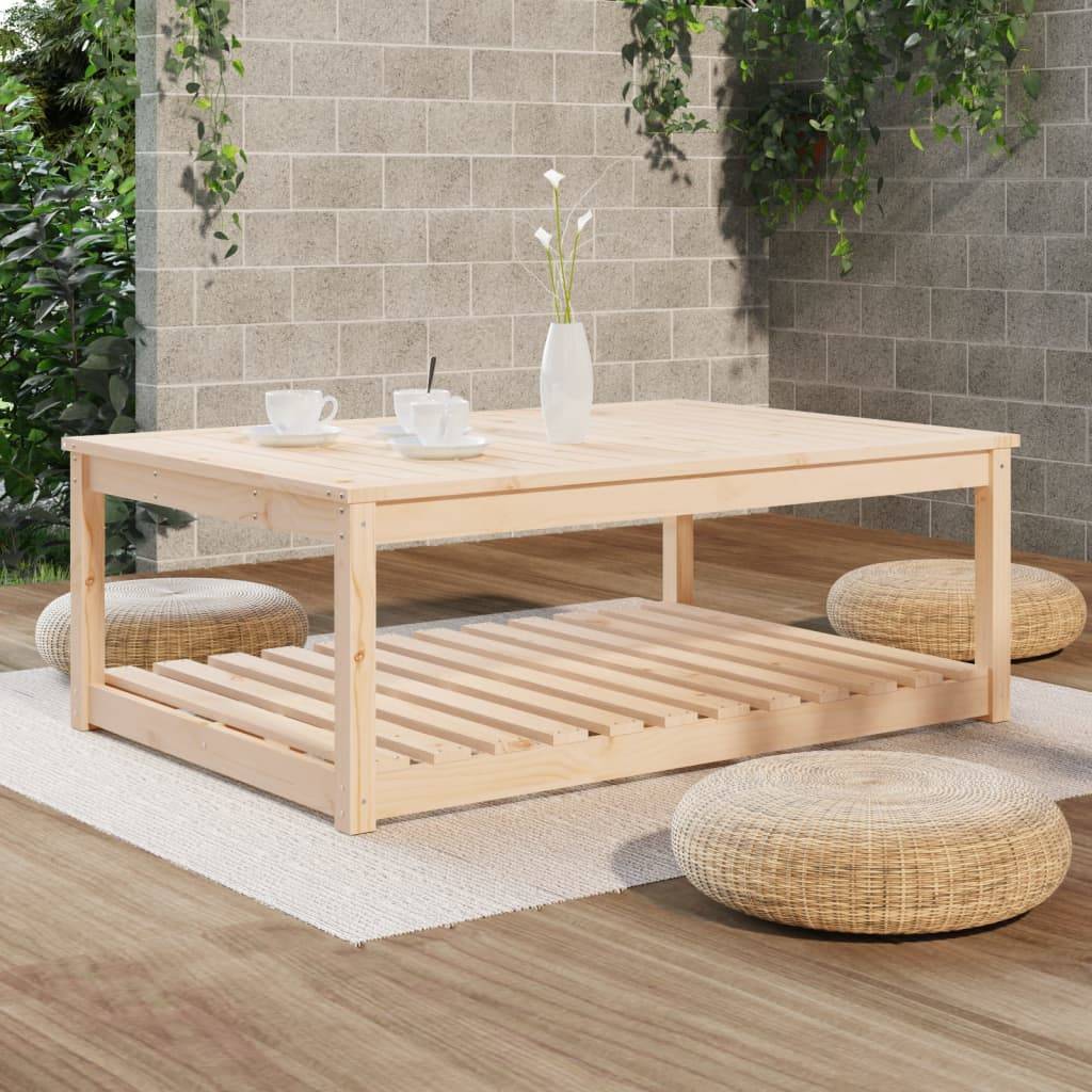 Table de jardin bois massif de pin 121 x 82,5 x 45 cm - PANGIVO - Image 3