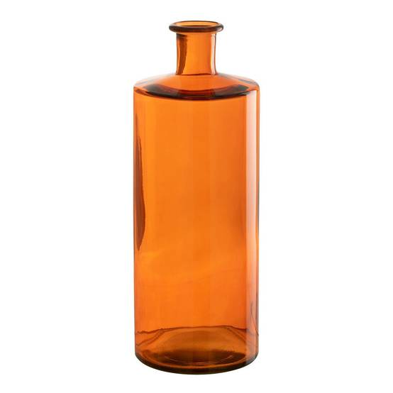 Vase Déco en Verre "Bouteille" 40cm Orange - Image 1