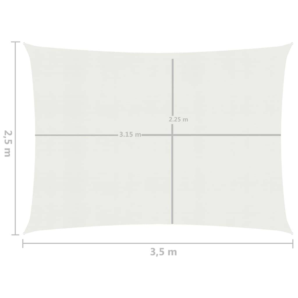 Helloshop26 - Voile toile d'ombrage parasol 160 g/m² blanc 2,5 x 3,5 m PEHD - Imagen 6