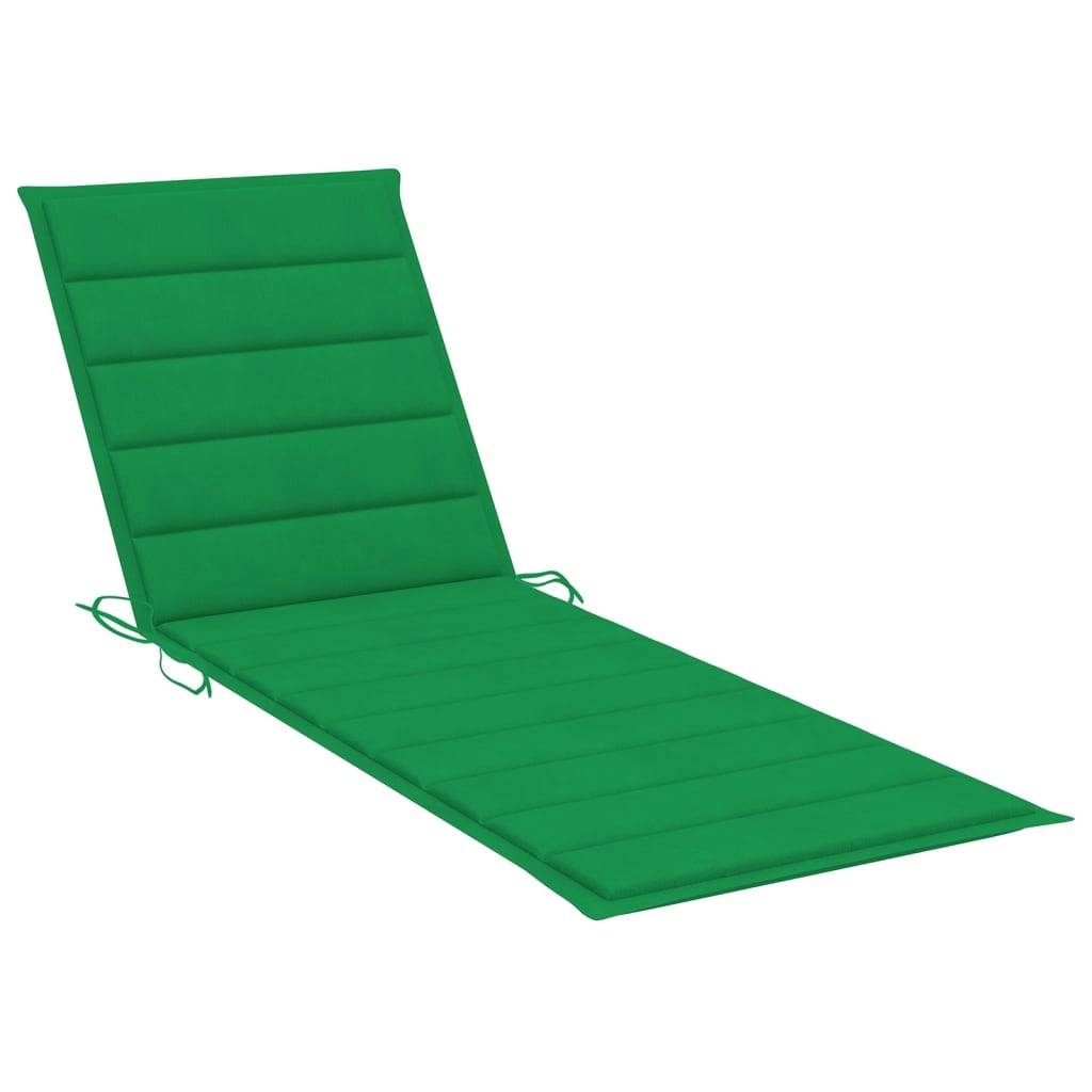 Helloshop26 - Transat chaise longue bain de soleil lit de jardin terrasse meuble d'extérieur avec coussin vert bois de pin imprégné - Imagen 4