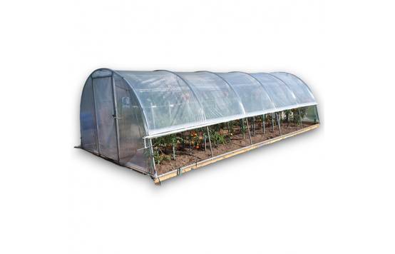 Serre tunnel de jardin - 27m² - 3,7 x 7,5 m - pieds arrondis - polyéthylène haute densité - aérations latérales - LES SERRES TONNEAU - Image 2
