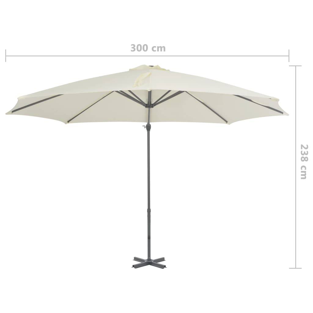 Helloshop26 - Parasol meuble de jardin en porte-à-faux avec poteau en aluminium 300 cm sable - Imagen 7