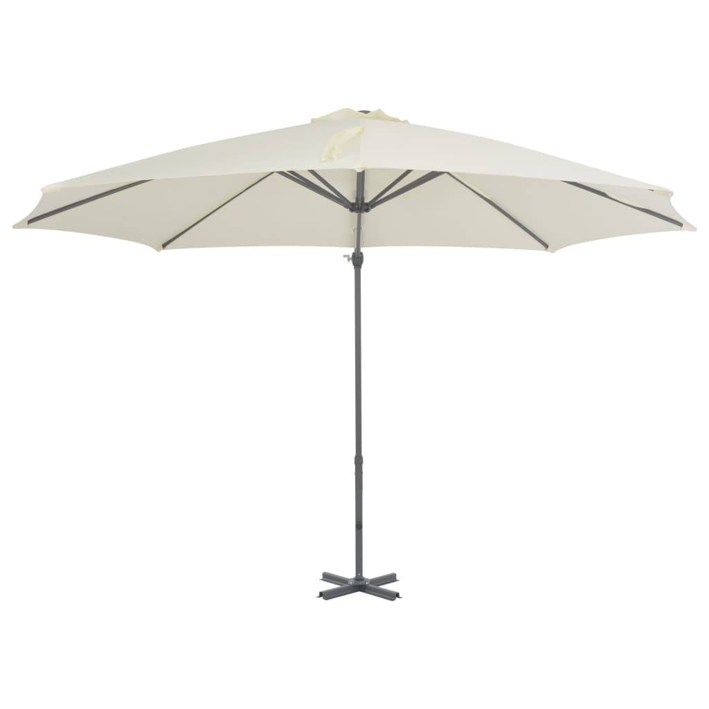 Helloshop26 - Parasol meuble de jardin en porte-à-faux avec poteau en aluminium 300 cm sable - Imagen 2
