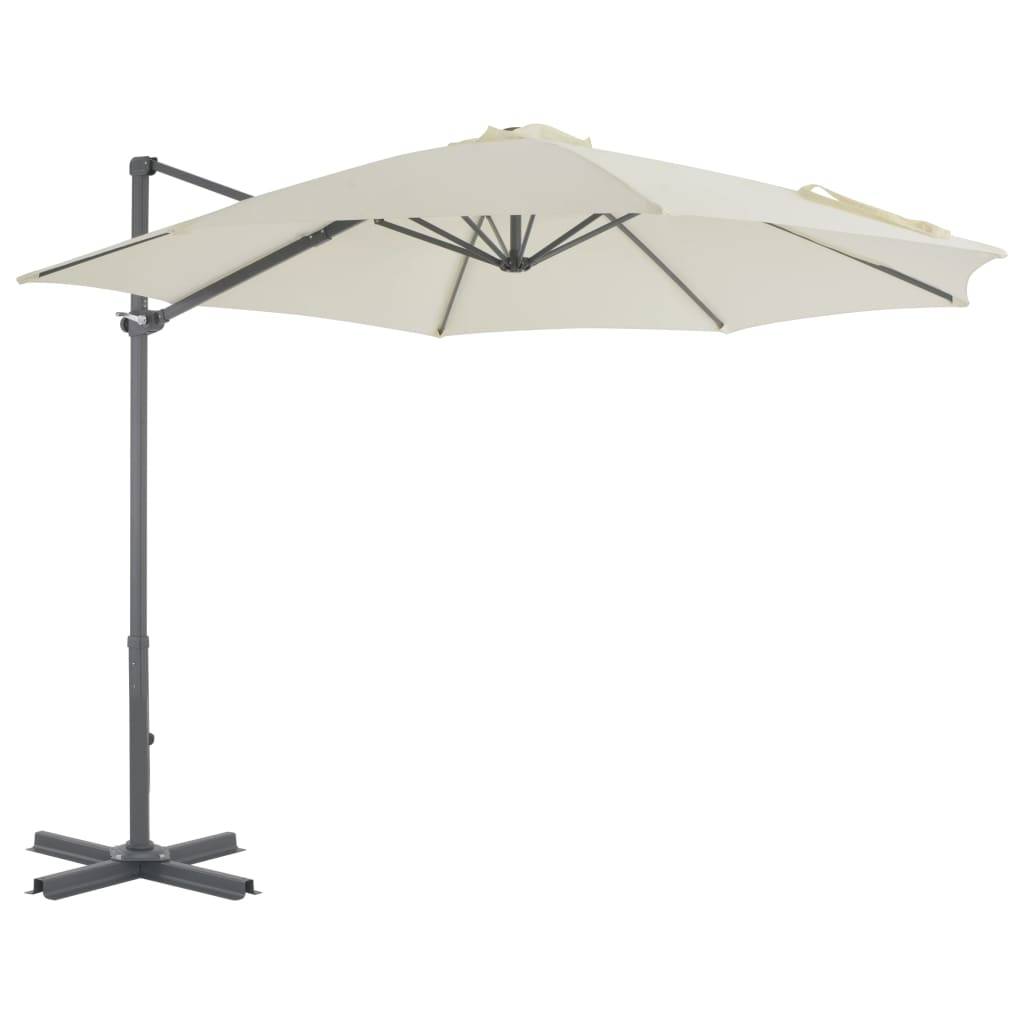 Helloshop26 - Parasol meuble de jardin en porte-à-faux avec poteau en aluminium 300 cm sable - Imagen 1