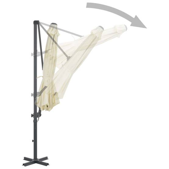 Helloshop26 - Parasol meuble de jardin en porte-à-faux avec poteau en aluminium 300 cm sable - Imagen 4