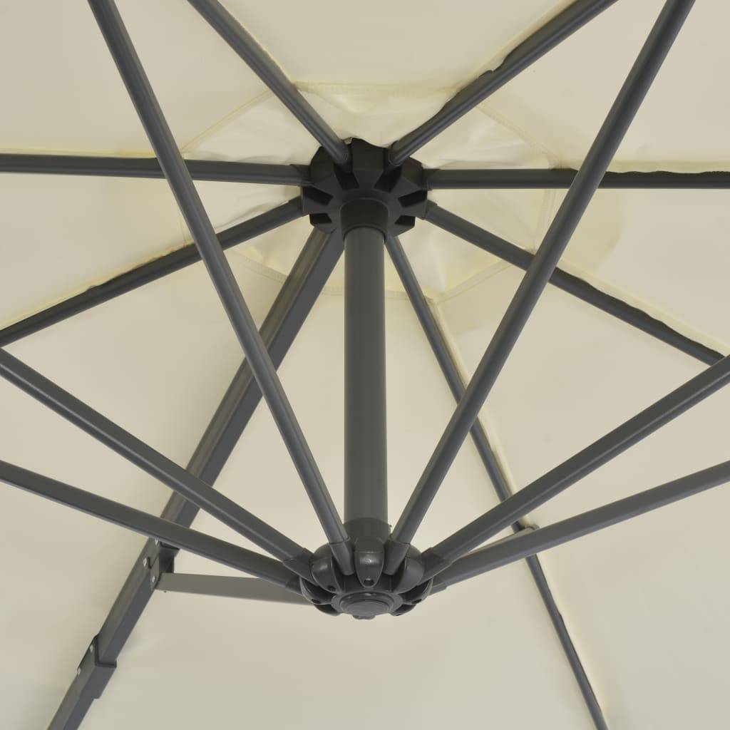 Helloshop26 - Parasol meuble de jardin en porte-à-faux avec poteau en aluminium 300 cm sable - Imagen 5