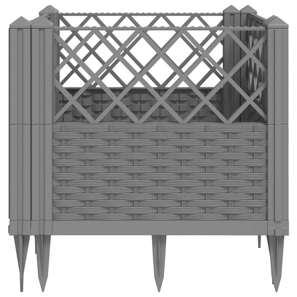 Jardinière avec Piquets PP Gris Clair 43.5 x 43.5 x 43.5 cm - PANGIVO - Image 5