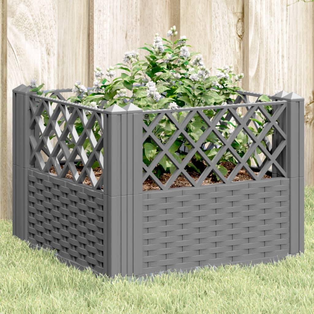 Jardinière avec Piquets PP Gris Clair 43.5 x 43.5 x 43.5 cm - PANGIVO - Image 1
