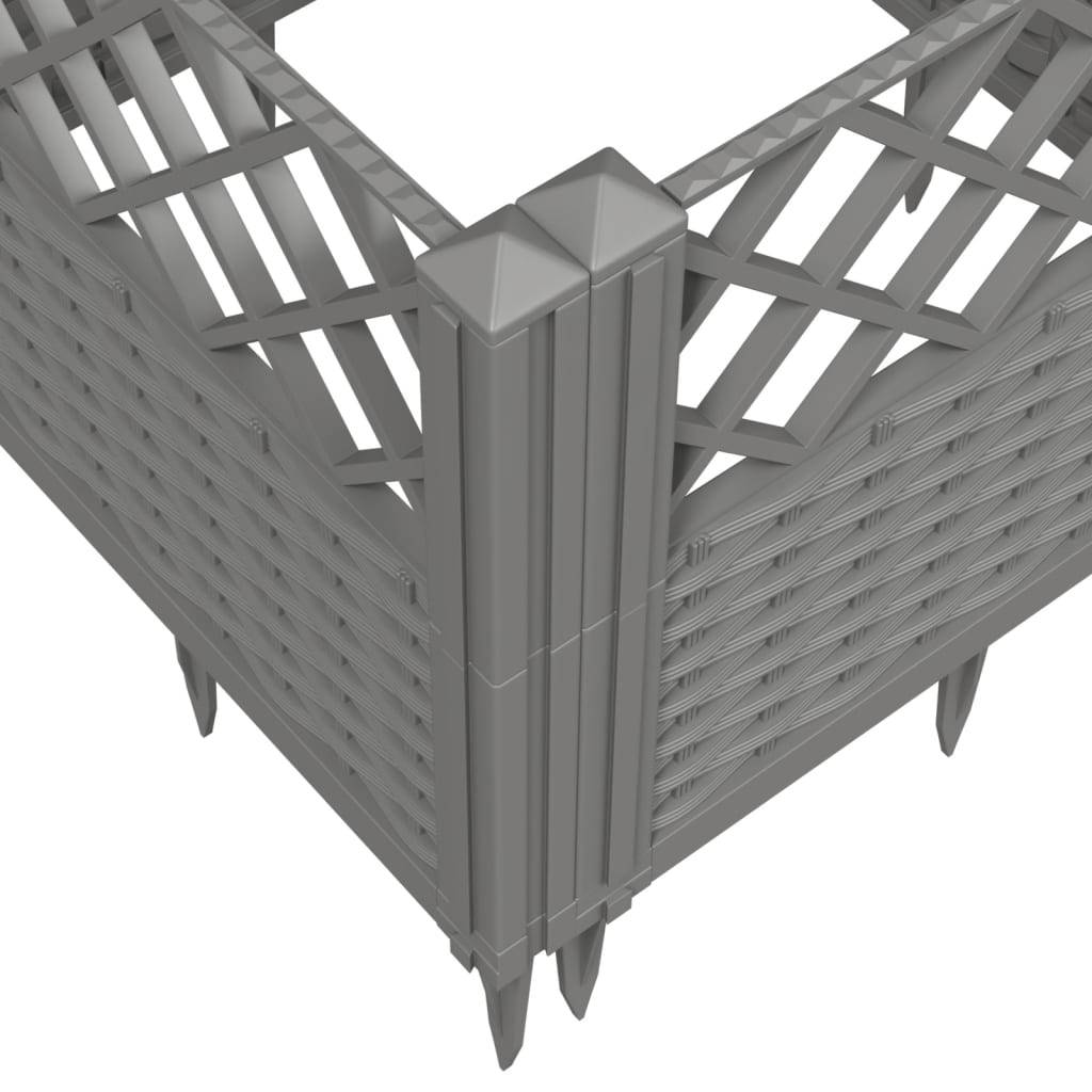 Jardinière avec Piquets PP Gris Clair 43.5 x 43.5 x 43.5 cm - PANGIVO - Image 7