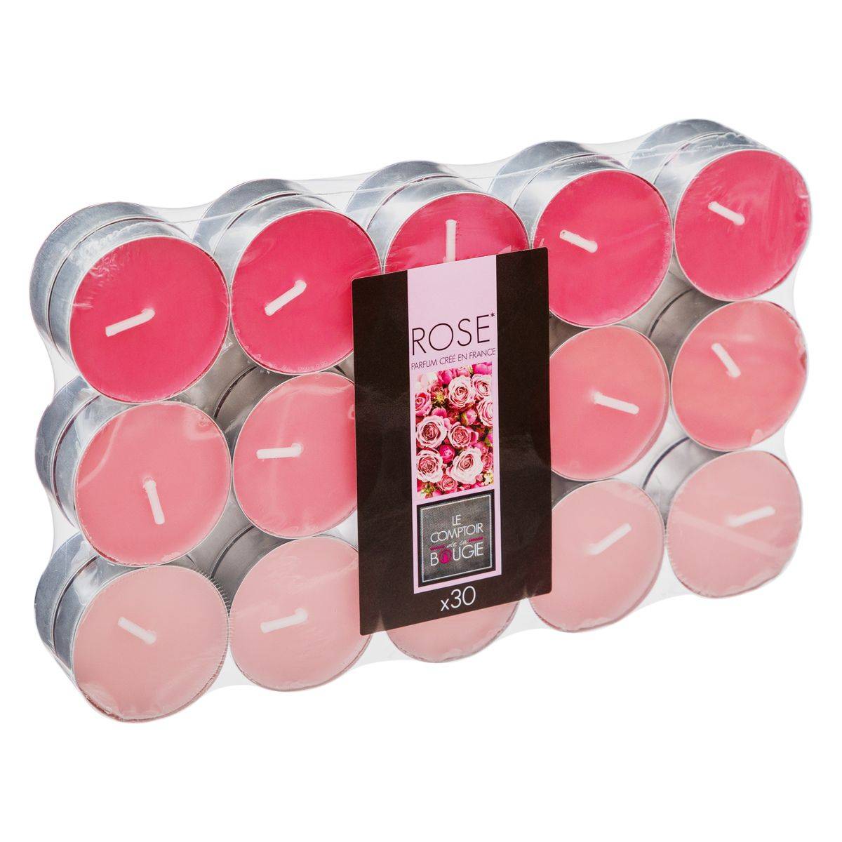 Lot de 30 bougies parfumées Rose - Imagen 1