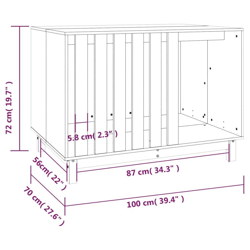 Vidaxl - Niche pour chien 100x70x72 cm Bois de pin massif vidaXL 822491 - Imagen 3