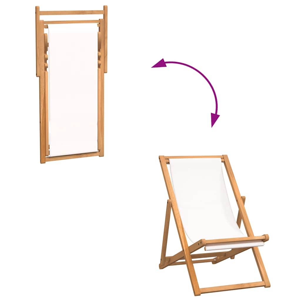 Vidaxl - Chaise de terrasse Teck 56x105x96 cm Couleur crème vidaXL 43802 - Imagen 8