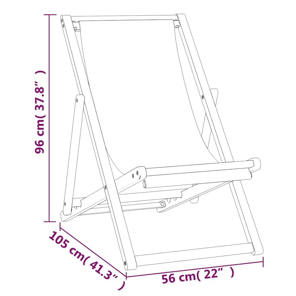 Vidaxl - Chaise de terrasse Teck 56x105x96 cm Couleur crème vidaXL 43802 - Imagen 3
