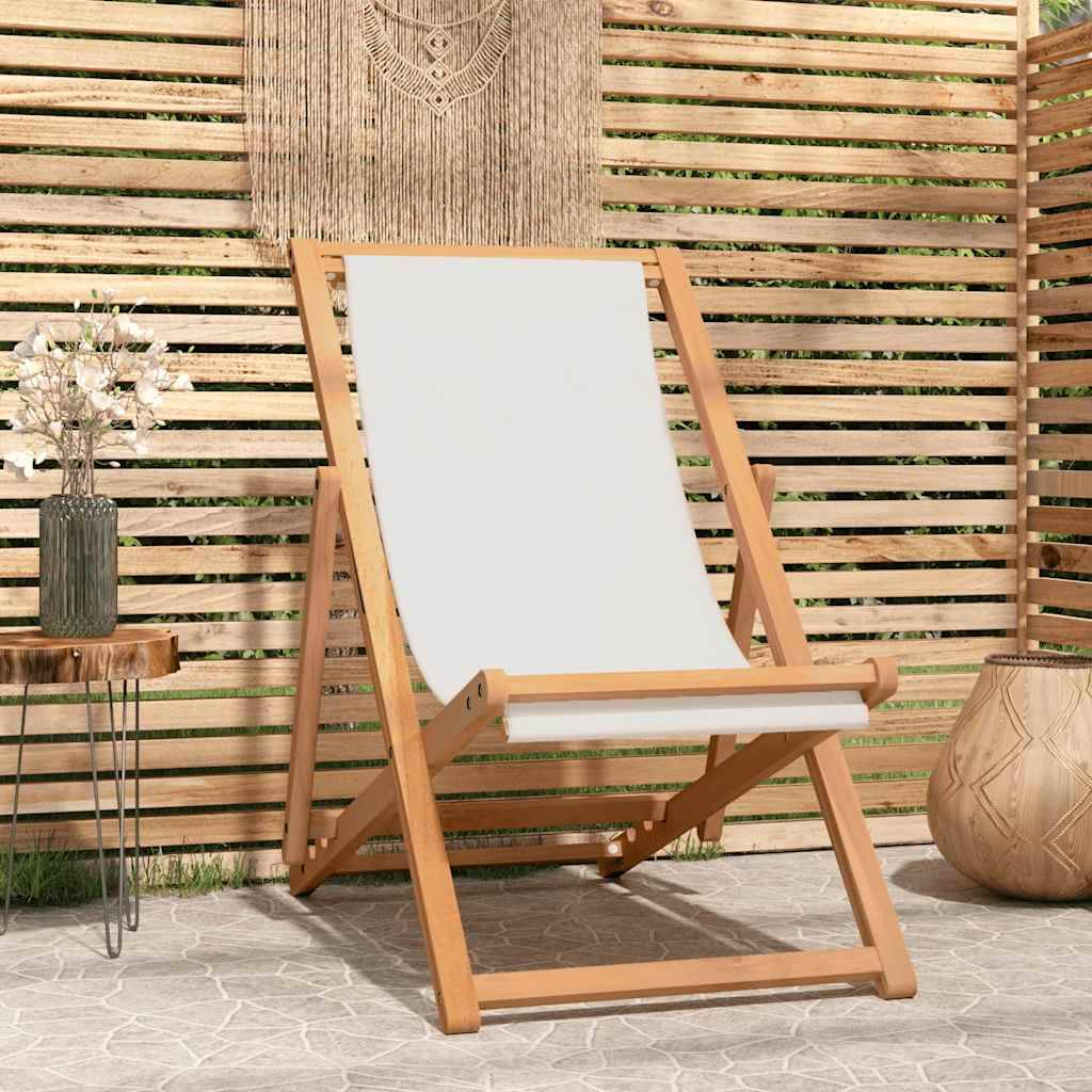 Vidaxl - Chaise de terrasse Teck 56x105x96 cm Couleur crème vidaXL 43802 - Imagen 1