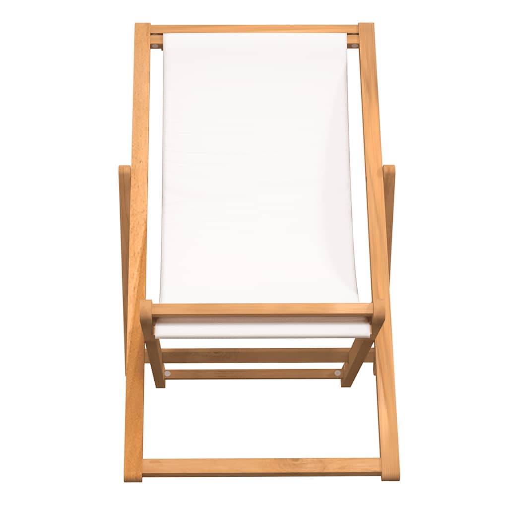 Vidaxl - Chaise de terrasse Teck 56x105x96 cm Couleur crème vidaXL 43802 - Imagen 9