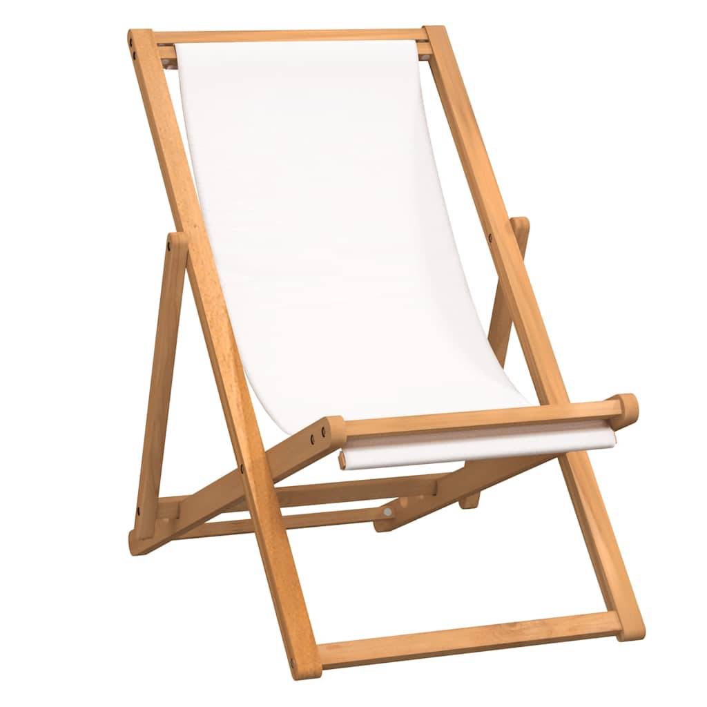Vidaxl - Chaise de terrasse Teck 56x105x96 cm Couleur crème vidaXL 43802 - Imagen 2